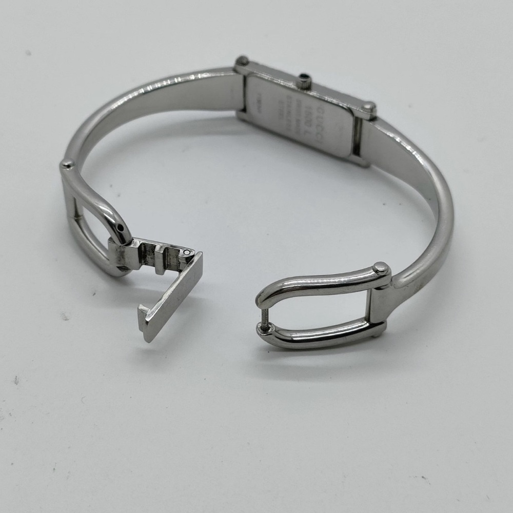 Gucci Silver And Black Rectangular Watch - image 6